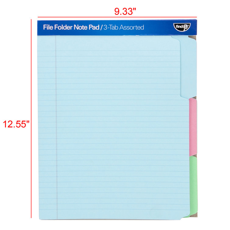 Find It File Folder Note Pad, Assorted Colours, 72 Count Wayfair Canada